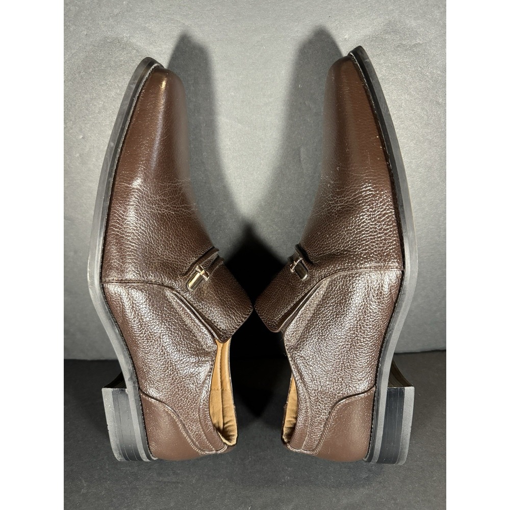Men's Size 11 La Milano A1052 Leather Slip On Loafers Dress Shoes Brown Clean - Picture 4 of 8